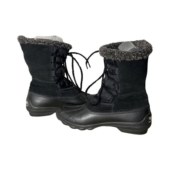Sperry Boots Womens 7M Black Top Sider‎ Syren Strait Quarter Rubber Snow Winter - Picture 5 of 8